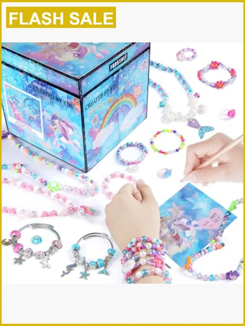 2000pcs Charm Beads Bracelet Making Kit for Girls Ages 4-12